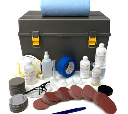 All Delta Kits ClearPro professional headlight restoration systems include enough supplies to restore over 60 headlights. Also included is Delta Kits exclusive Infinity 4.1 headlight coating, a step-by-step instructional video and world renowned Delta Kits technical support. ClearPRO Headlight Restoration Kit is fast, easy to use, and provide exceptional results, first time, every time!