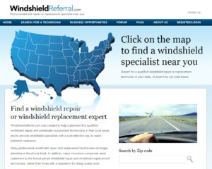 WindshieldReferral.com Webpage image